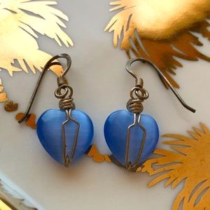 💙 Translucent Blue Heart Earrings